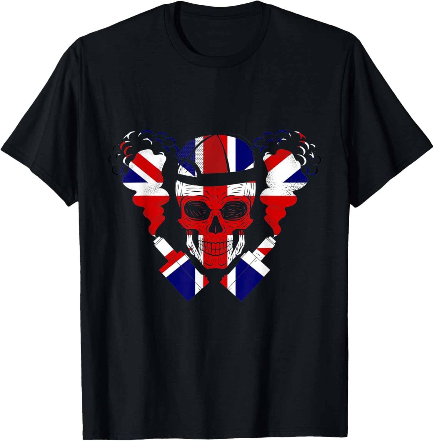 Vaping Jack - ユニオン ジャック スカル ベイプ グラフィック Tシャツ