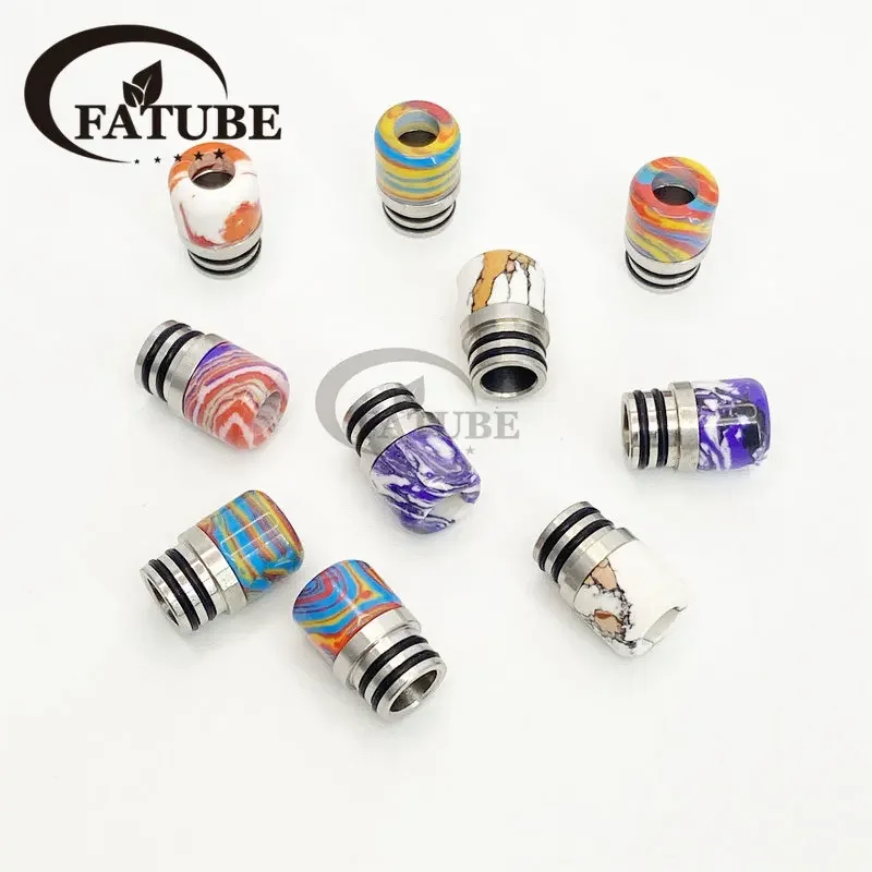 Drip Tip Resin - 1 ピース/10 ピース 510 ステンレス鋼樹脂ストロー接合ランダムな色
