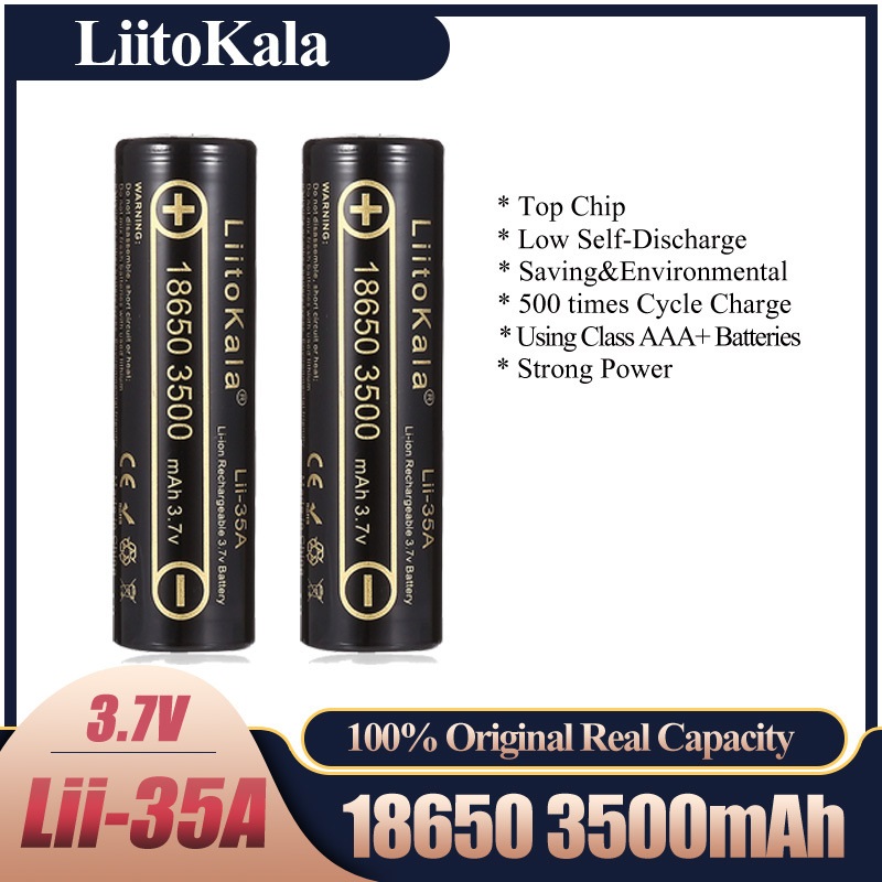Vape Battery 18650 - 2-10 個 LiitoKala Lii-35A 18650 3500mAh