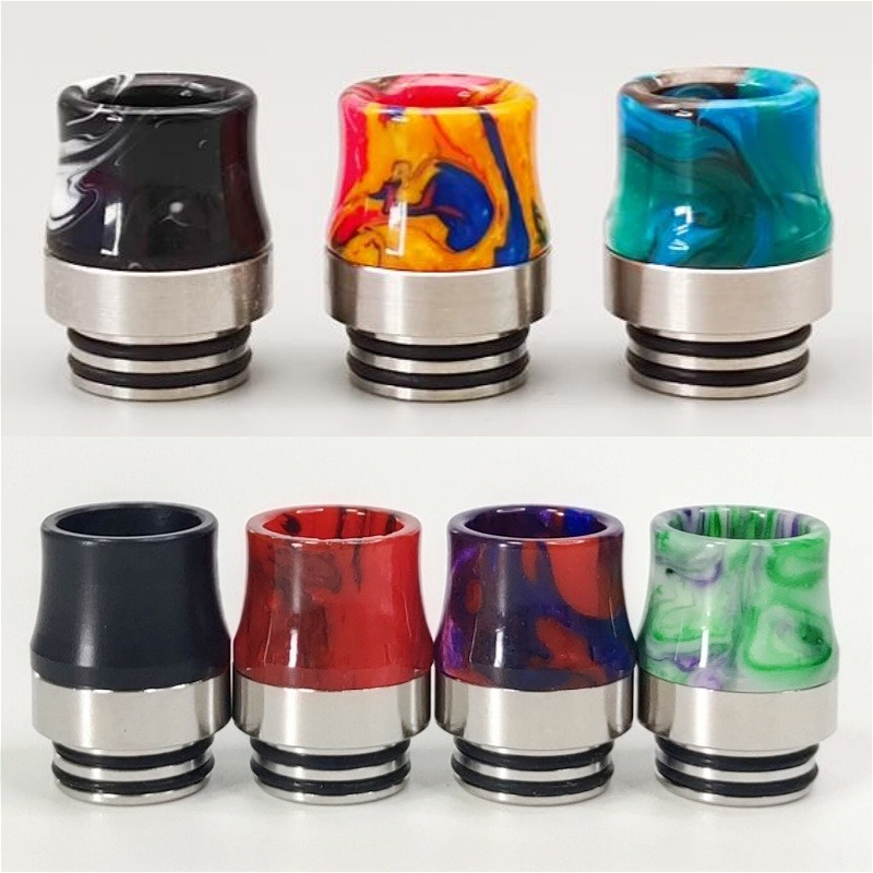 Drip Tip Resin - 1PC/2PCS 810 ドリップチップステンレス鋼樹脂製アンチスピットバックフィルターマウスピース、底部穴付き