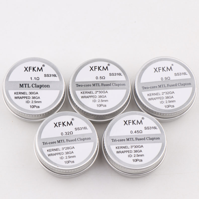 新しいxfkm 10ピース/箱n80/a1/ss316l m - Clapton Wire Pre Built のレビューと価格